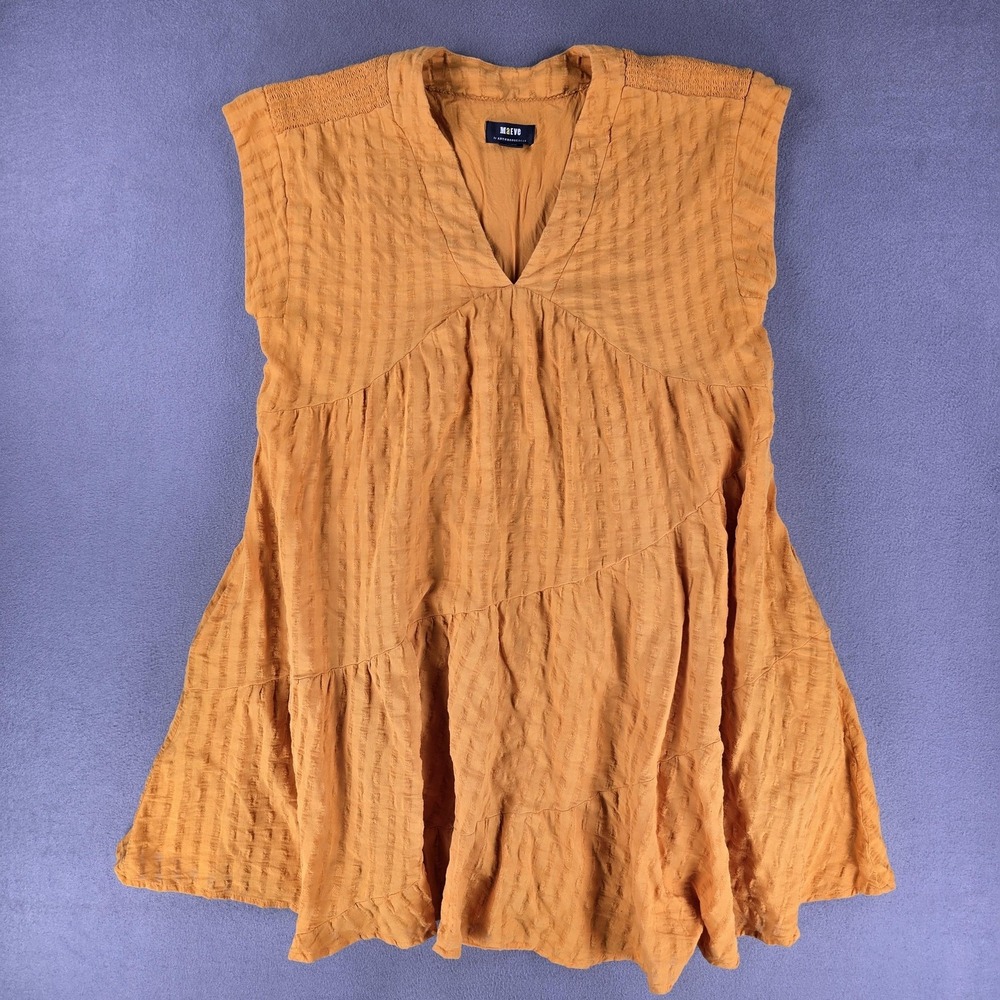 Maeve by Anthropologie Dress Womens Small Orange Boho Textured Flowy Tunic Top